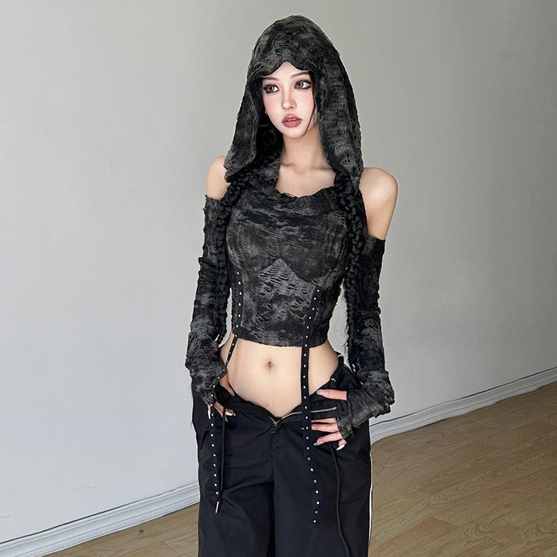 Omuzları Açık Kapüşonlu Uzun K - Blouse Off Shoulder incelemesi ve fiyatı